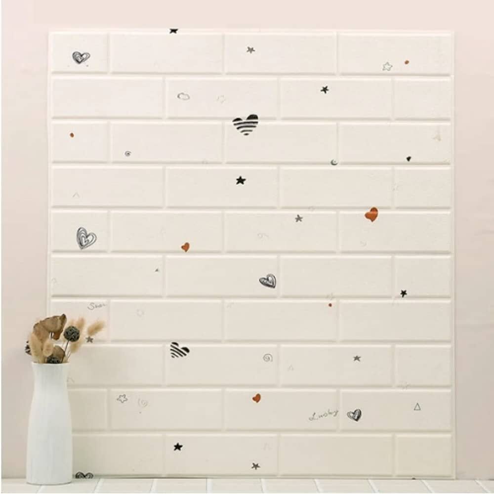 Pack 10 Lamina Papel Mural Autoadhesivo 3d Blanco image number 4.0