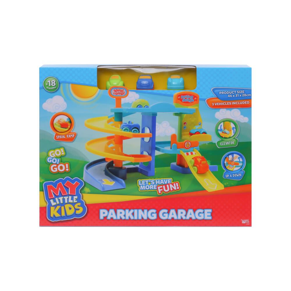 Parking 46x31x28cms, Rampa Espiral, Ascensor, 3 Autos Happy Line image number 0.0