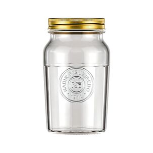 Frasco Americano Vintage Nadir Vidrio 1 Litro Tapa Dorada Cocina