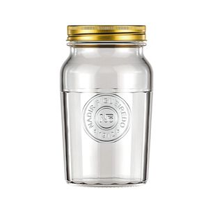 Frasco Americano Vintage Nadir Vidrio 1 Litro Tapa Dorada Cocina