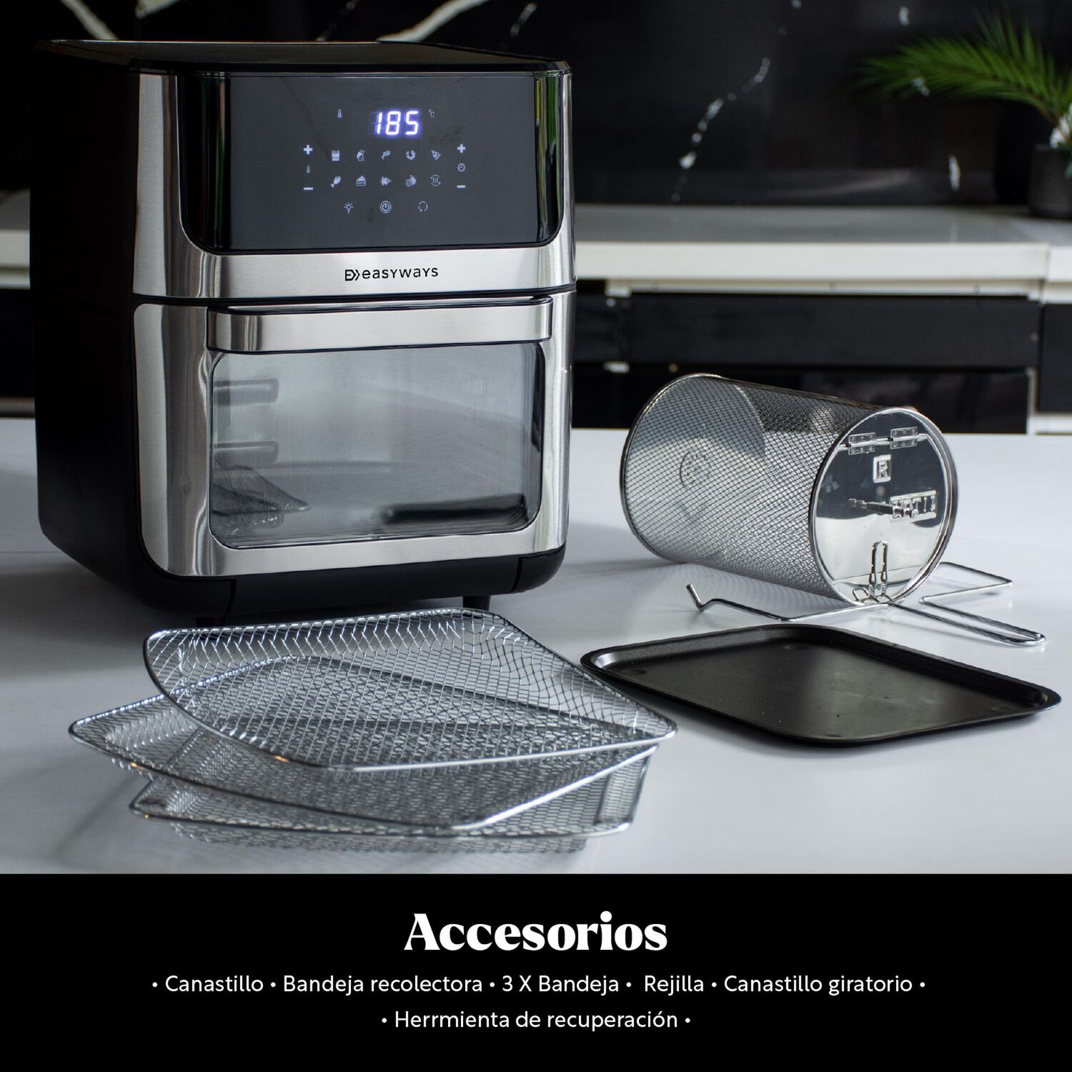 Freidora De Aire Horno Air Fryer Plus Lite 12 L Easyways image number 9.0