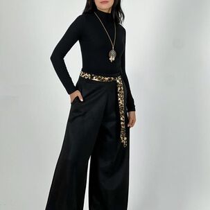 Pantalón Gamuza Con Cinturón Print