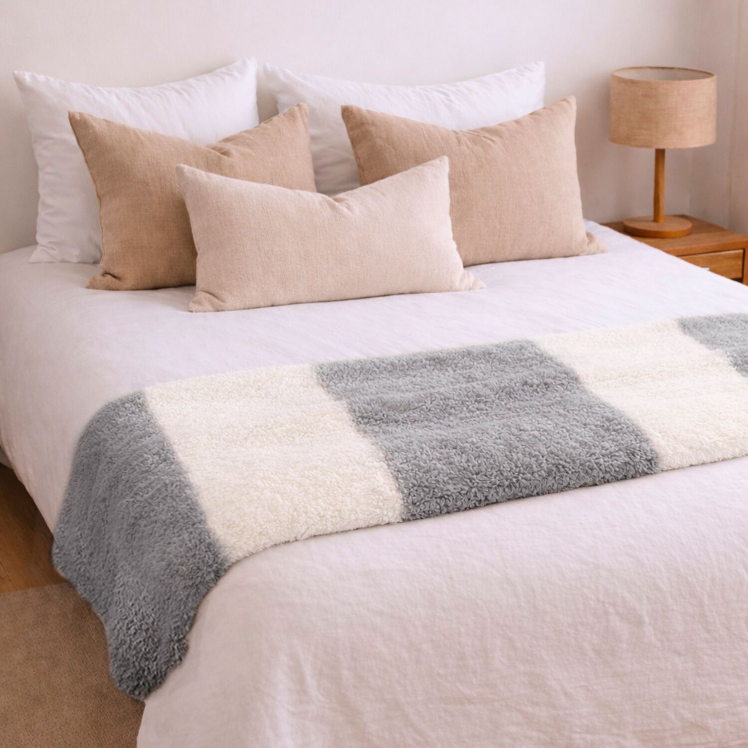 Manta De Franela Nautica 127x152 Fluffy Cama Sof&aacute; Suavidad Superior Gris image number 0.0
