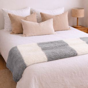 Manta De Franela Nautica 127x152 Fluffy Cama Sof&aacute; Suavidad Superior Gris