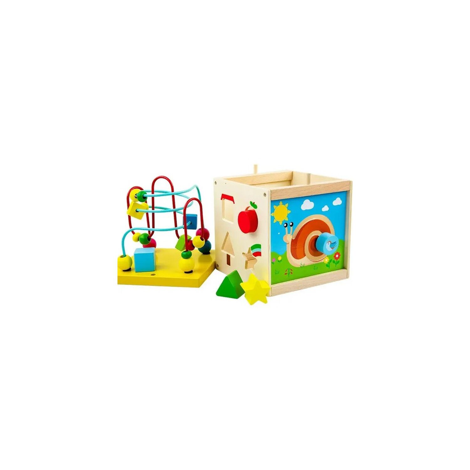 Cubo Did&aacute;ctico Juguete De Madera Bebe Pronosupinador image number 1.0