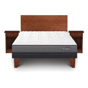 Cama Europea Cic Anatomic / 2 Plazas / Base Normal + Set De Maderas