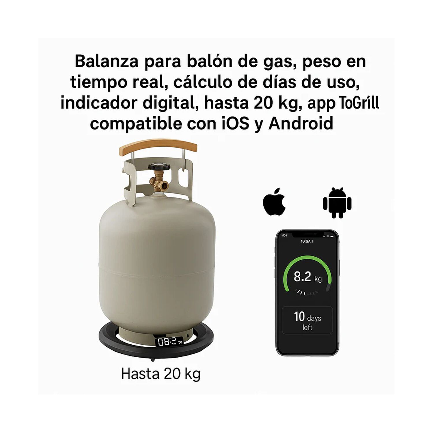 Balanza Bluetooth Para Bal&oacute;n De Gas Simple Cook image number 2.0