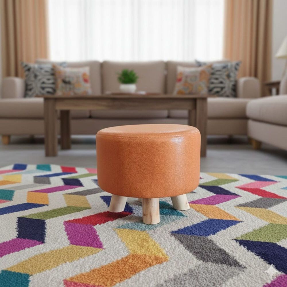 Mini Puff Redondo Tela Naranjo image number 2.0