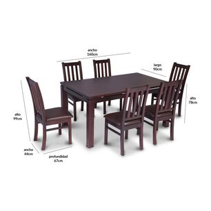 Juego De Comedor Cic &Ntilde;uble / 6 Sillas