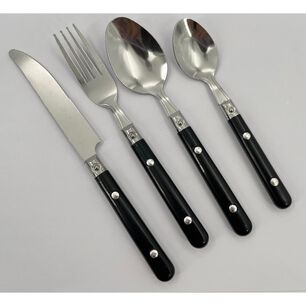 Cubiertos De Mesa Casaideal Black 16p / 16 Piezas