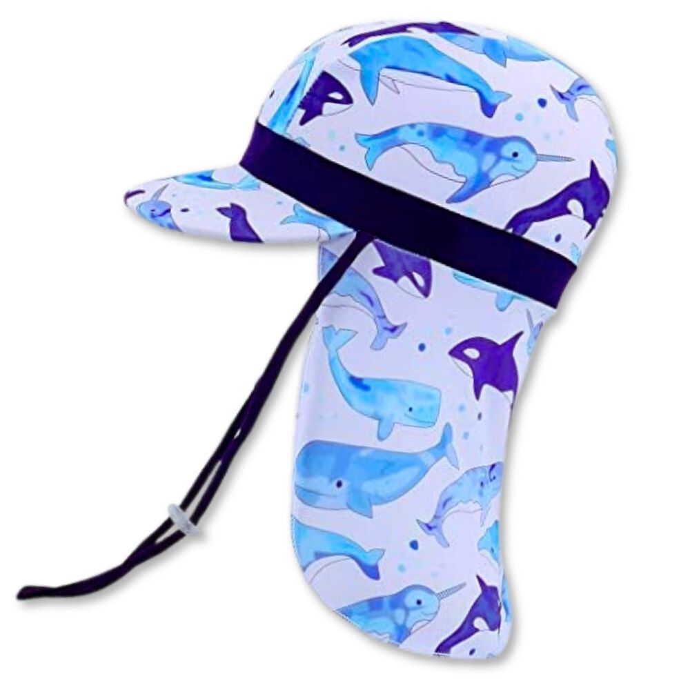 Gorro Para El Sol Con Solapas Protección Uv Niños De 1 A 10 Años Blanco Delfines image number 0.0
