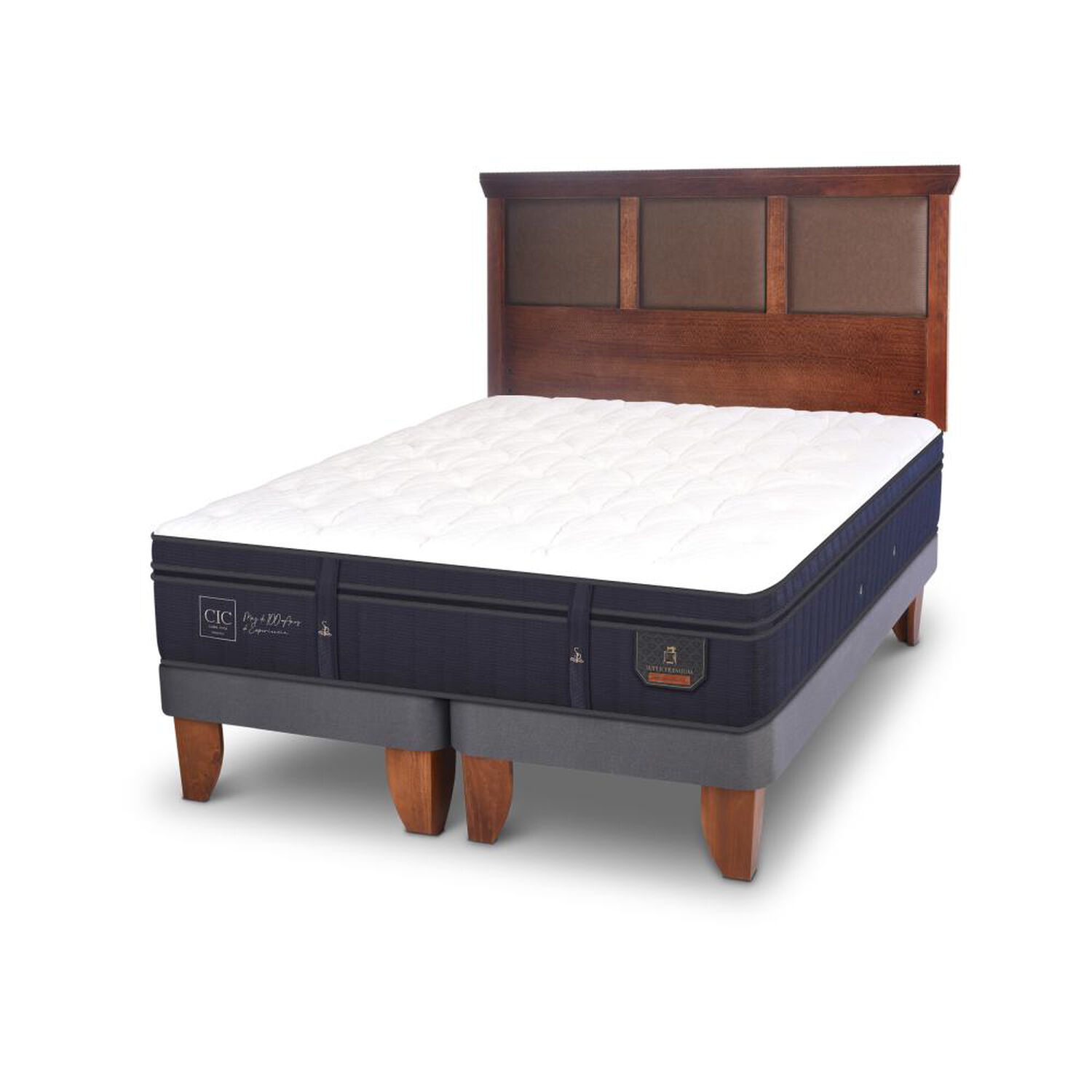 Cama Europea Cic Super Premium / 2 Plazas / Base Dividida + Respaldo image number 3.0
