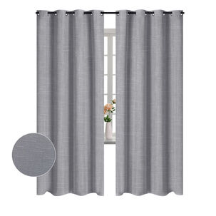 Pack 2 Cortina Engomada Termica 100% Blackout De Tipo Lino