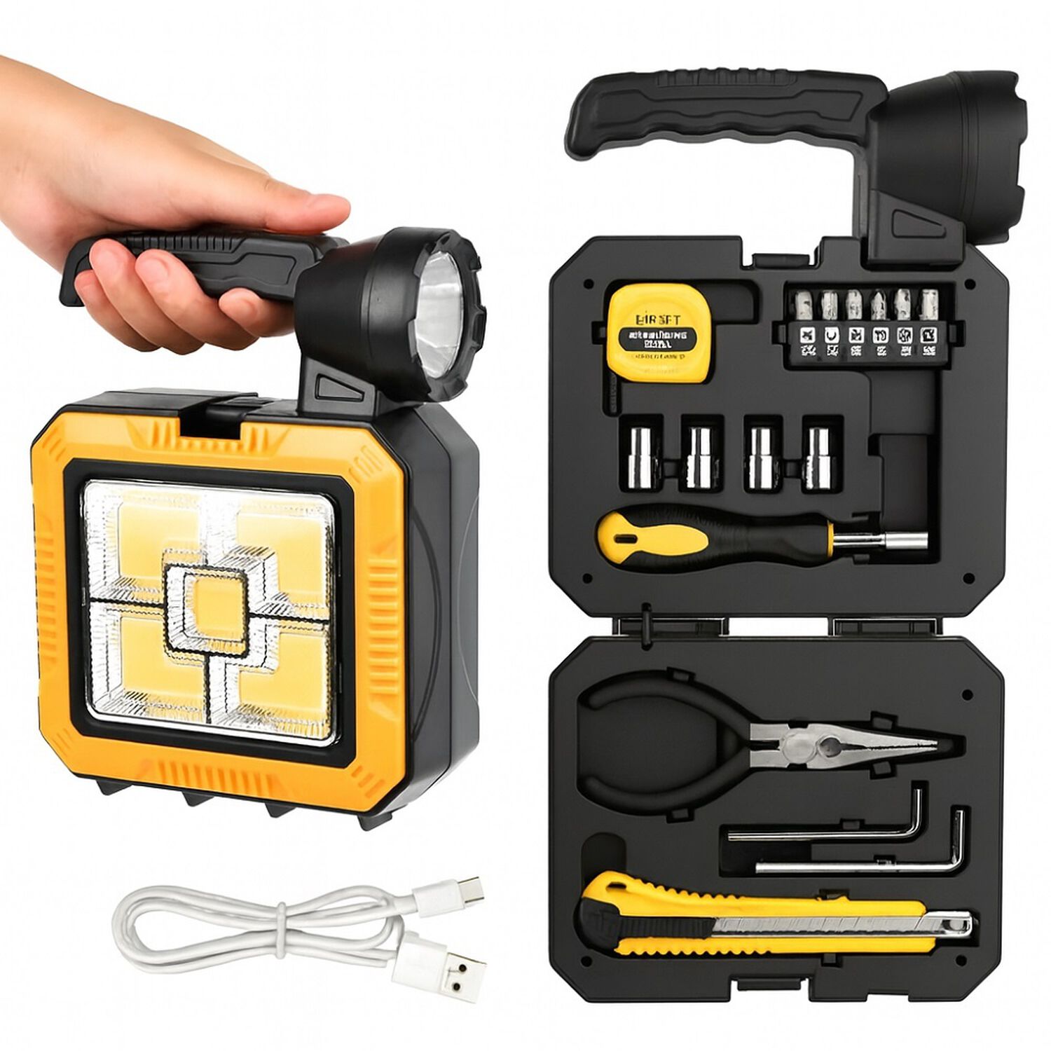 Linterna Solar Led Recargable De Camping Con Herramientas image number 2.0