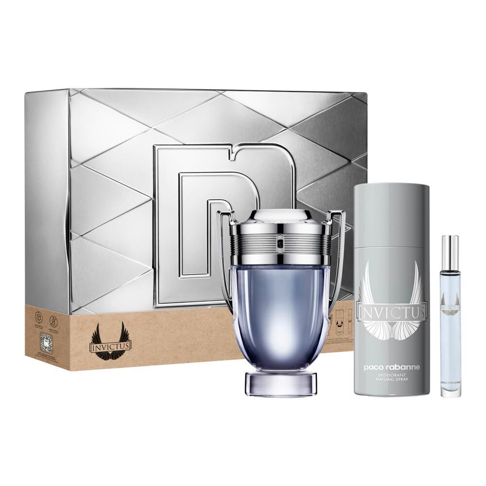 Set De Perfumería Invictus Paco Rabanne / 100 Ml / Eau De Toilette + Desodorante 150 + Megaspritzar 10 Ml image number 1.0