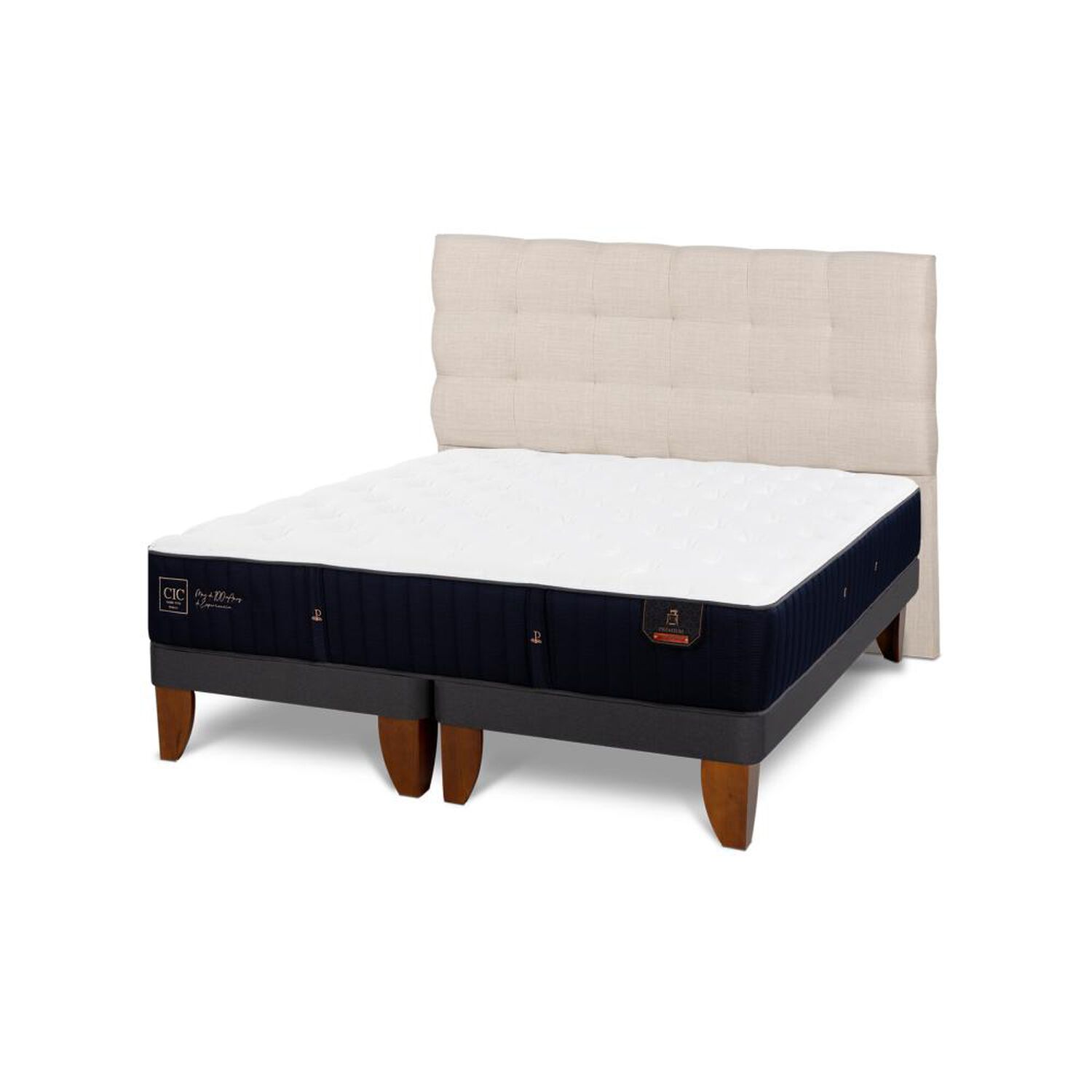 Cama Europea Cic Premium / Super King / Base Dividida + Respaldo image number 4.0