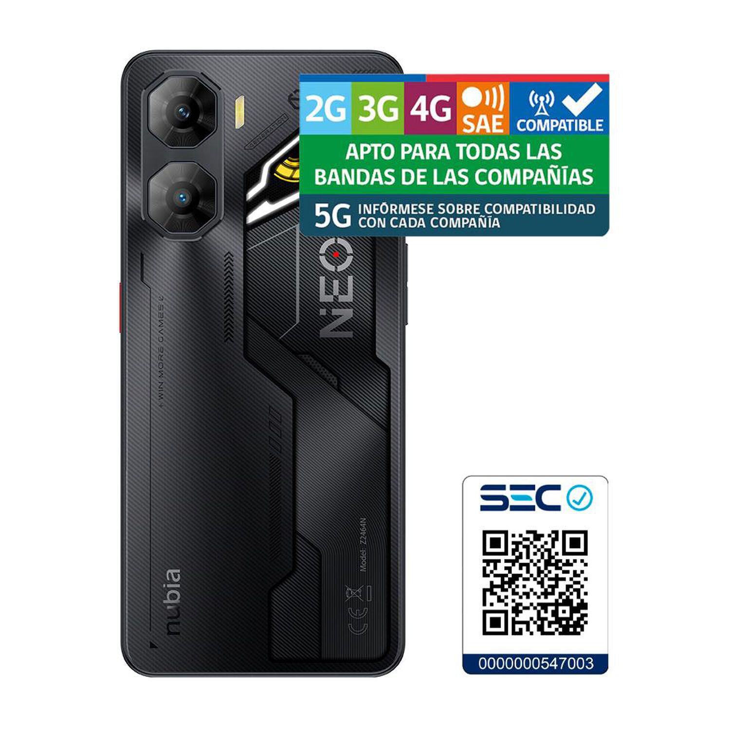 Smartphone ZTE Nubia Neo 3 / 5G / 256 GB / Gris / Claro image number 1.0