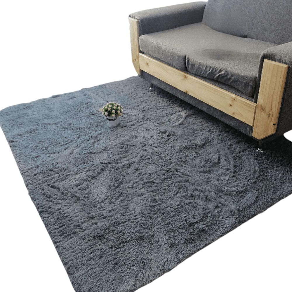 Alfombra Para Living Peluda Tipo Shaggy Medida 200cm X 240cm Color Gris image number 0.0
