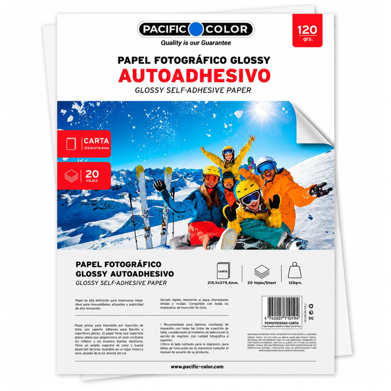 Papel Fotogr&aacute;fico Adhesivo Glossy Carta 20 Hojas 120g - Ps image number 0.0