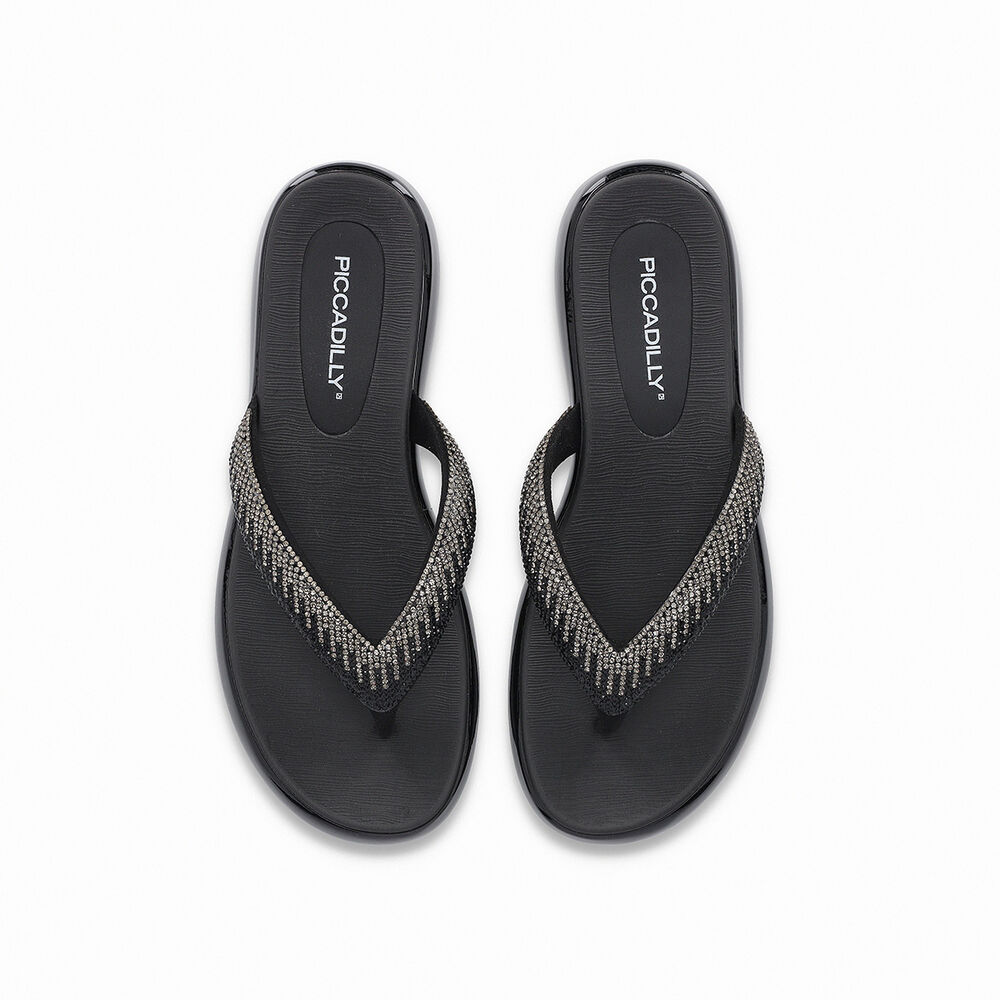 Sandalia Mujer Strass Sol Negro Piccadilly image number 3.0