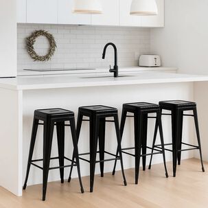 Pack De 4 Pisos Taburetes Tolix Altos - Negro