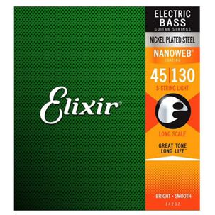 Set De 5 Cuerdas Bajo El&eacute;ctrico Elixir Acero Niquelado 45-130 14202