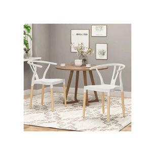 Pack 4 Sillas De Comedor N&oacute;rdicas Polipropileno Patas Madera