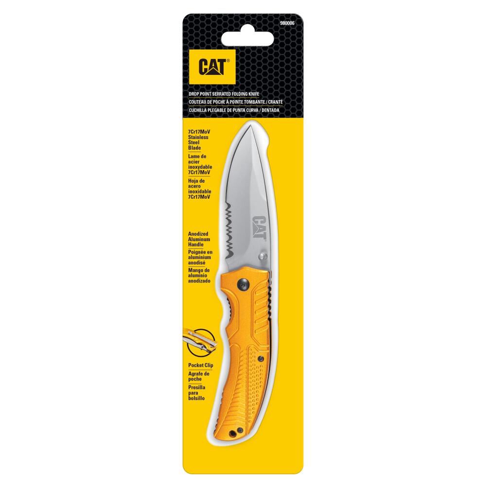 Cuchillo Navaja Plegable Cat 980006 Punta Curva/dentada image number 0.0