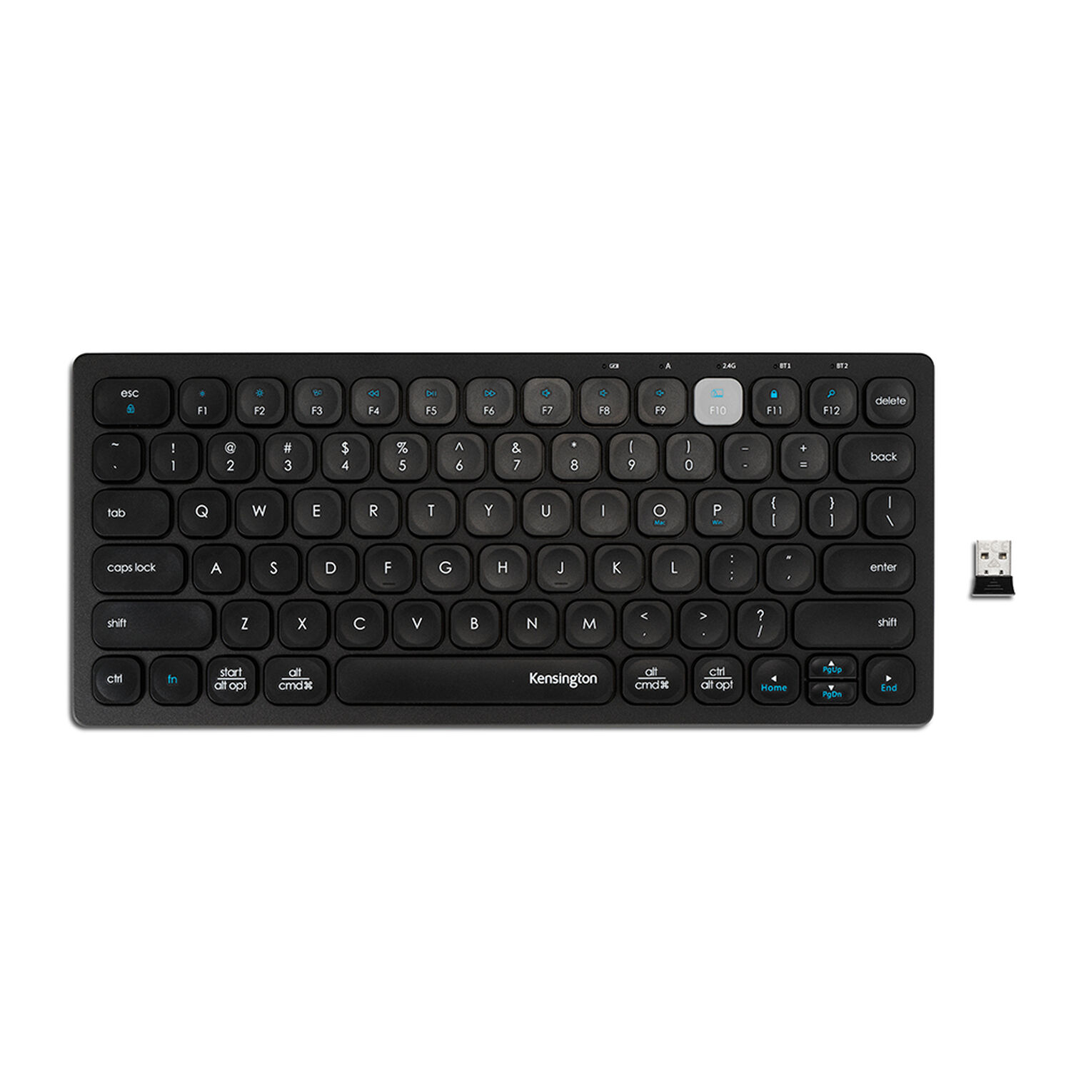 Kensington Teclado Inal&aacute;mbrico Compacto 3 Conexiones Negro image number 1.0