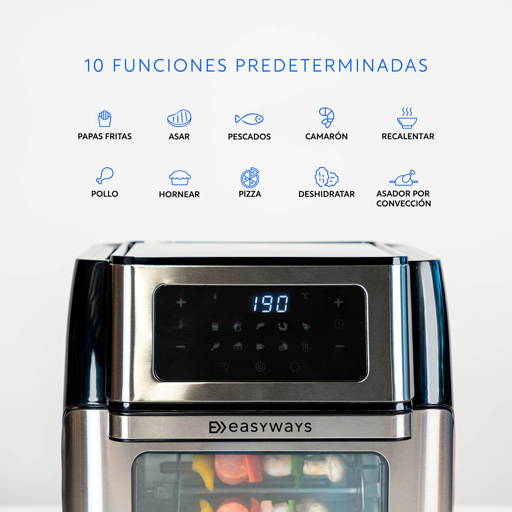 Freidora De Aire Air Fryer Full 10 L Easyways image number 2.0