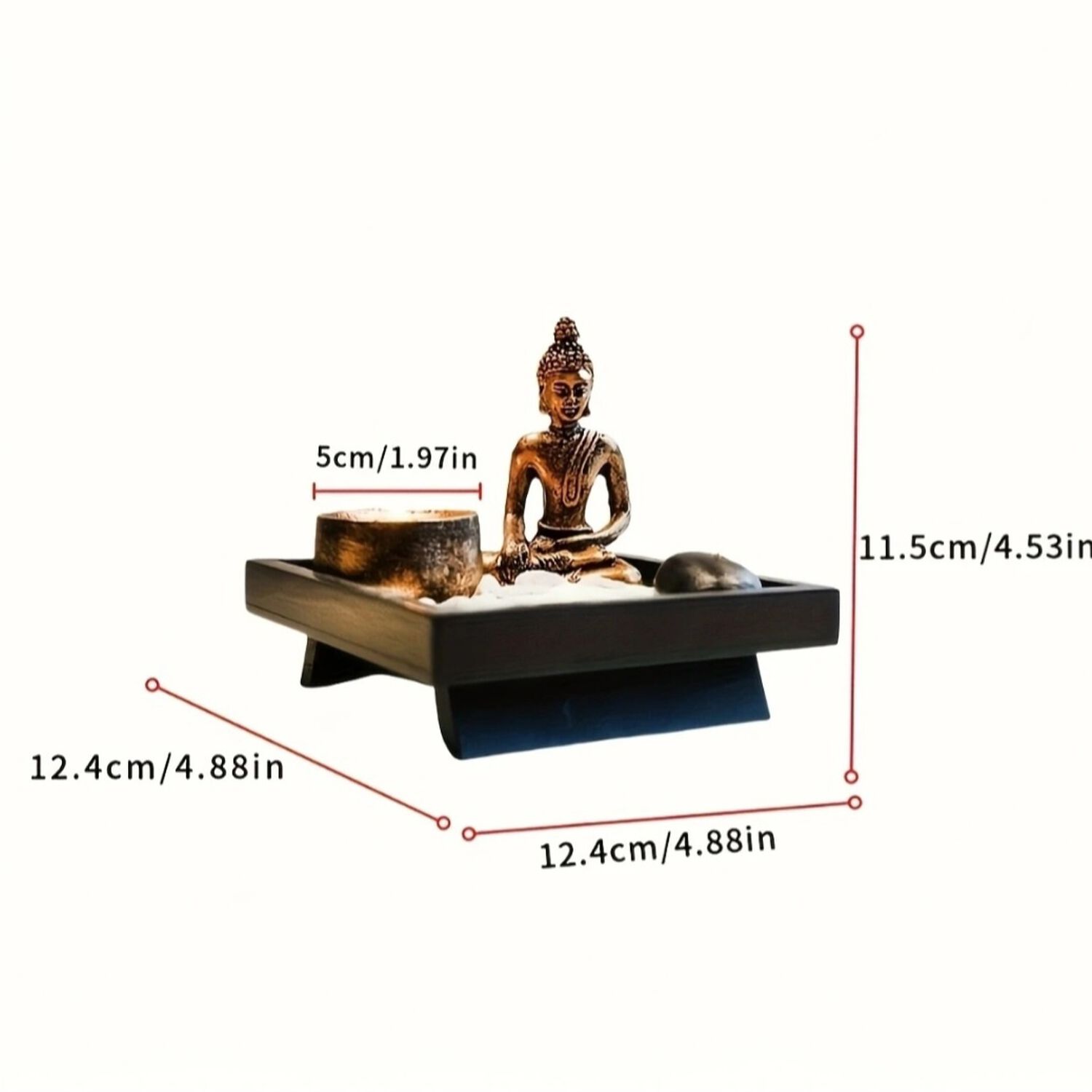 Jardin Zen Buda-porta Incienso Pota Velas Con Piedras image number 1.0
