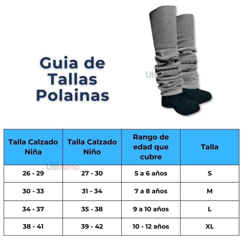 Polaina Escolar Acr&iacute;lica Gris Ni&ntilde;a 1 Par image number 1.0