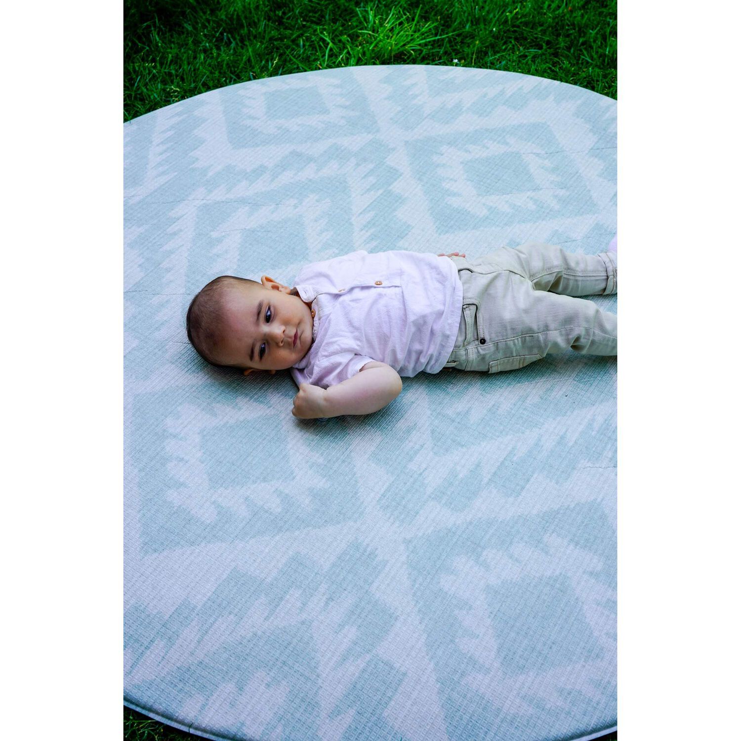Alfombra Playmat Reversible Antigolpes Flor Celeste 140cm image number 4.0