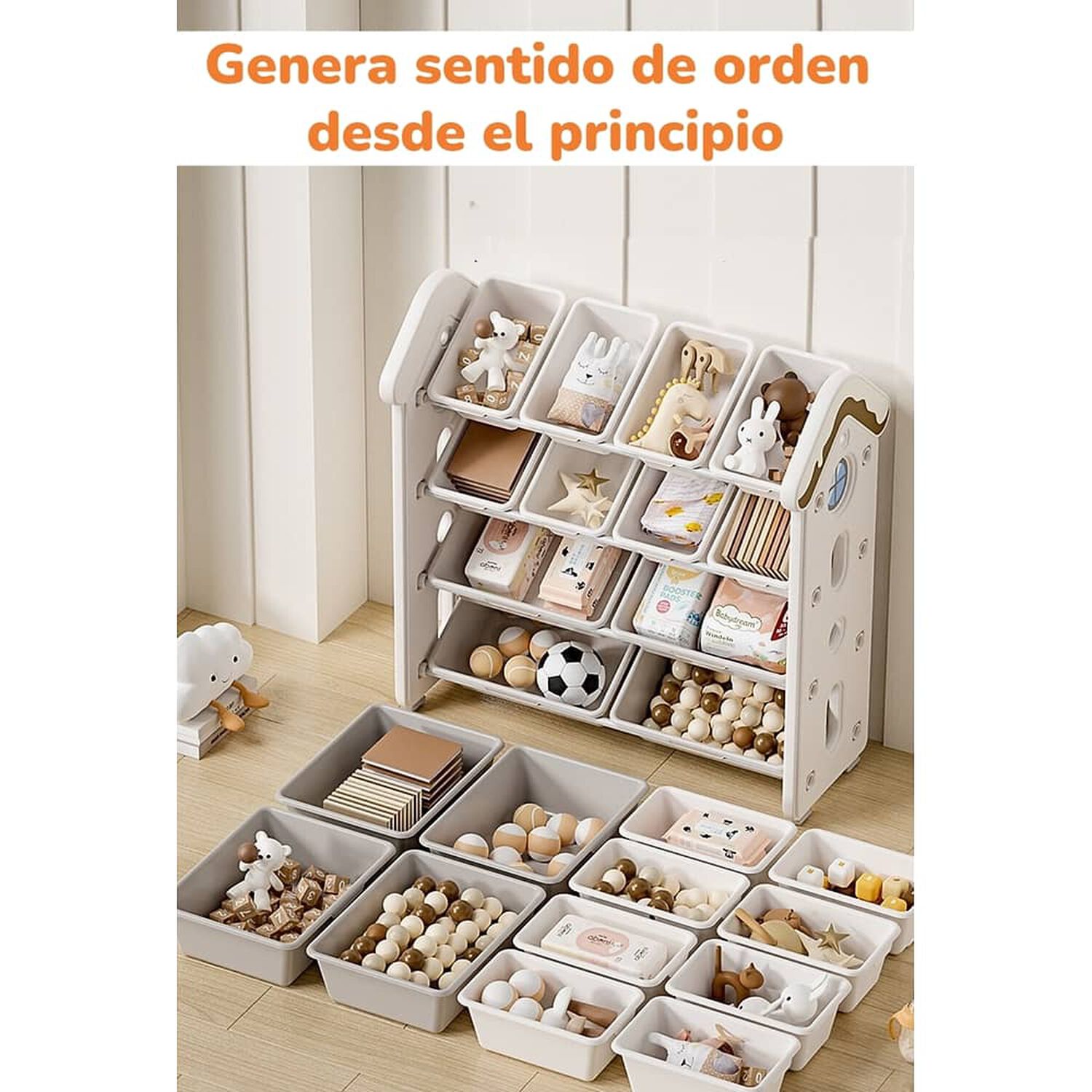 Estante Infantil Organizador De Juguetes Blanco By Lubabycas image number 7.0