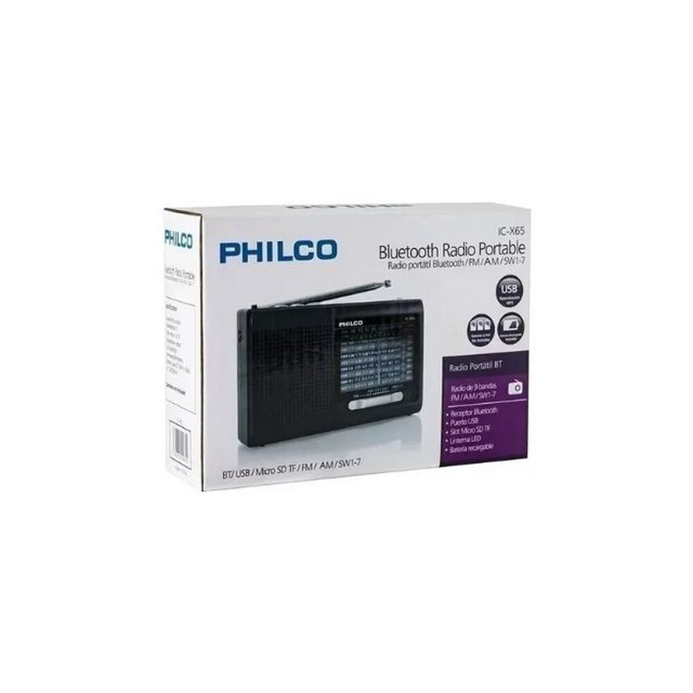 Radio Portatil Philco Ic-x65 Multibandas Usb Color Negro image number 0.0