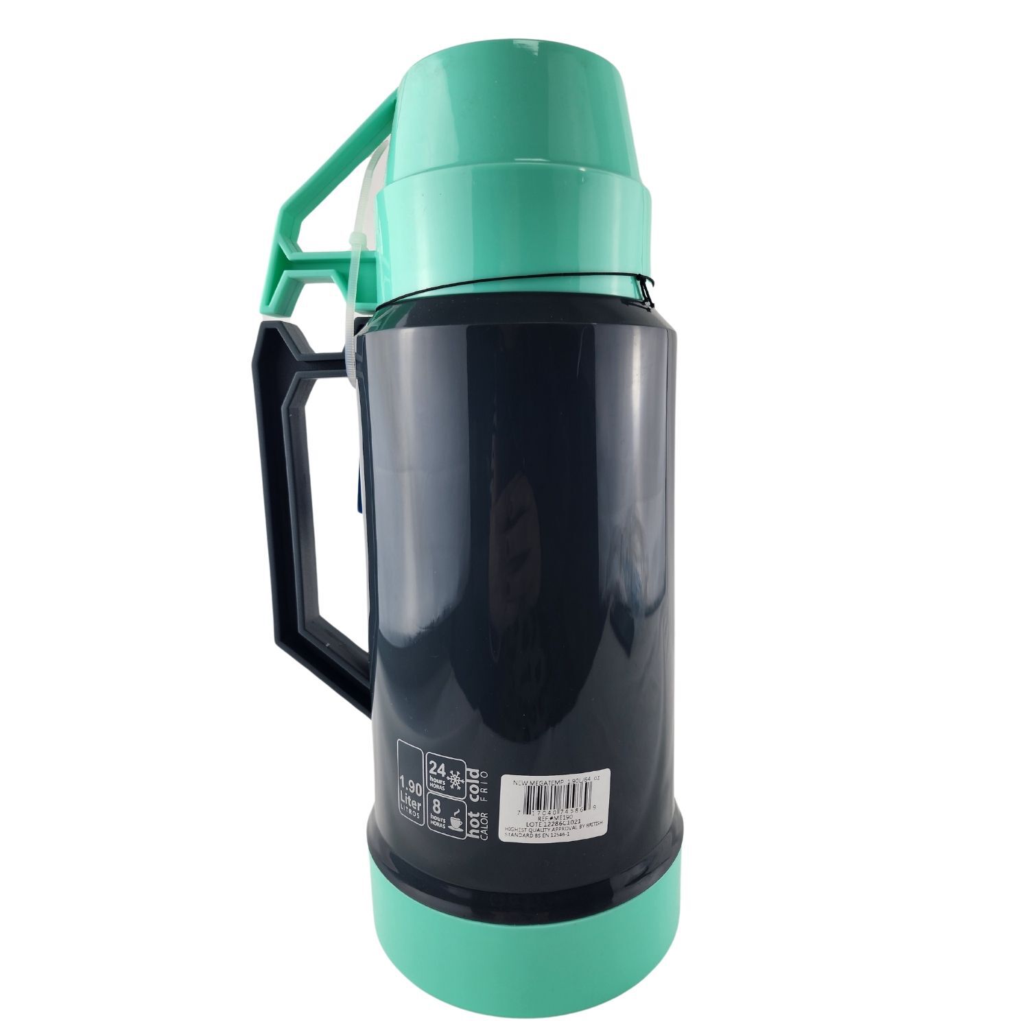 Termo Mega 1.9l New Megatemp Bebidas Calientes Frias Con Tazas Turquesa image number 2.0