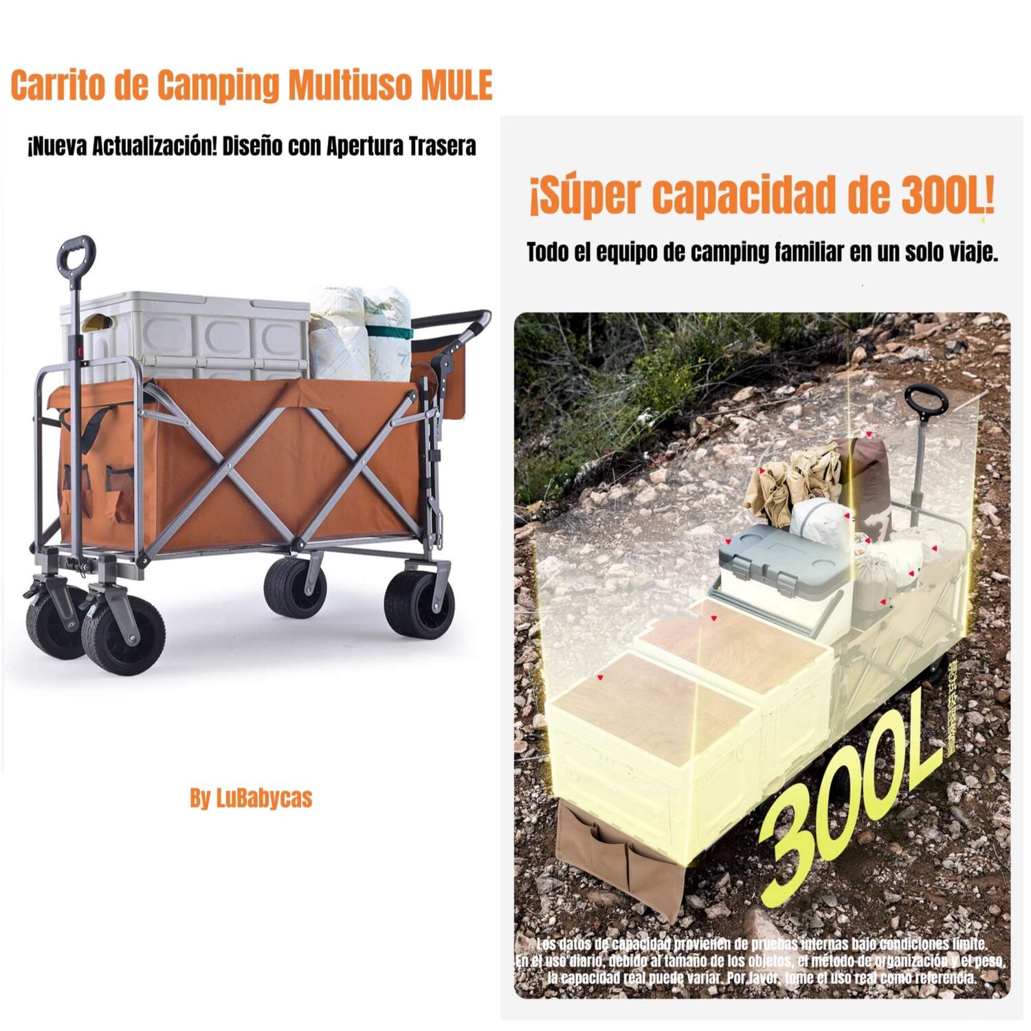 Carro Camping Expandible Con Mesa Multifuncional Mule image number 3.0
