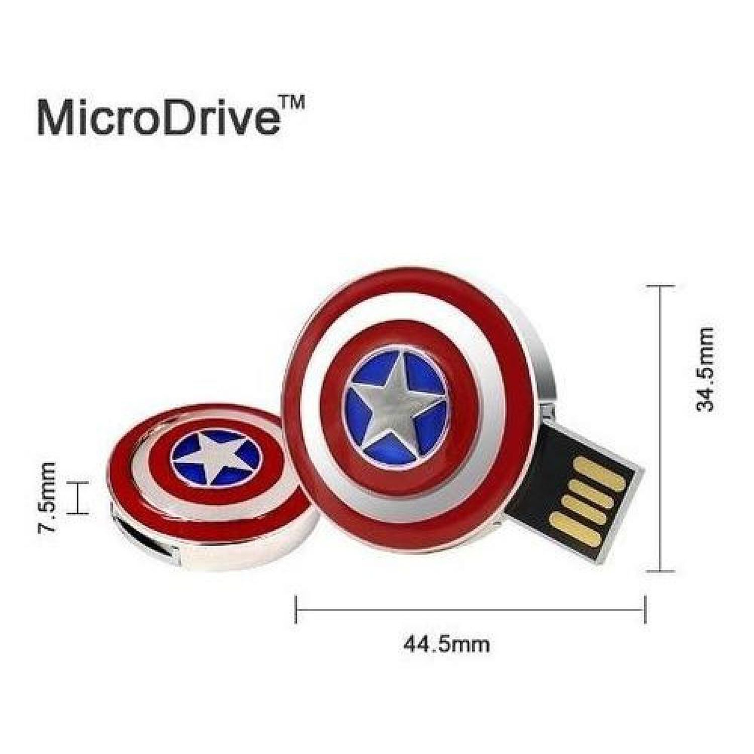 Usb Pendrive 16 Gb Escudo Capitan America Avengers image number 5.0