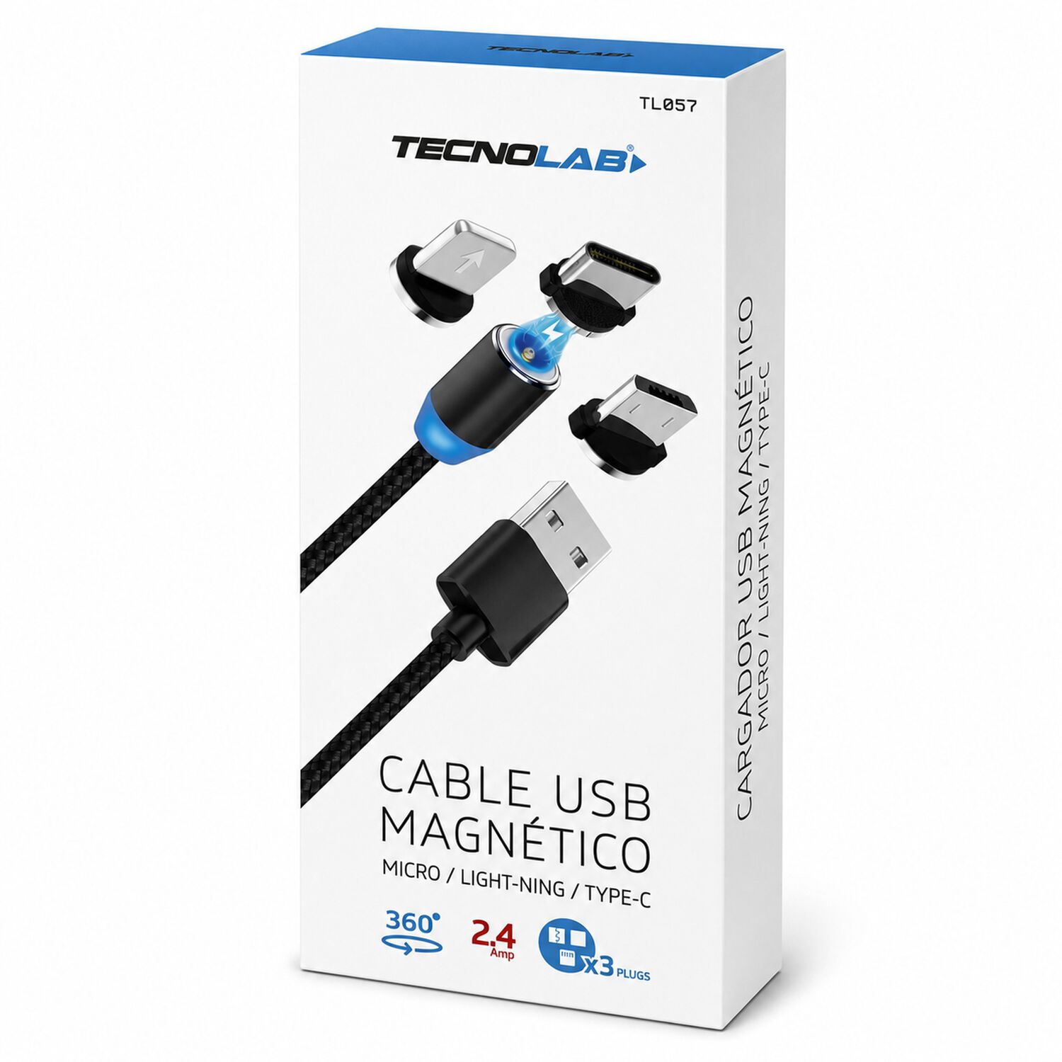 Cable De Carga Magnetico (3 En 1) Usb-c / Micro / Lightning image number 9.0