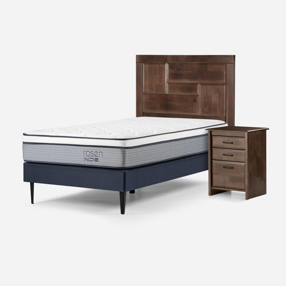 Cama Europea Rosen Indie / 1 Plaza / Base Normal + Set de Maderas Dolce image number 2.0