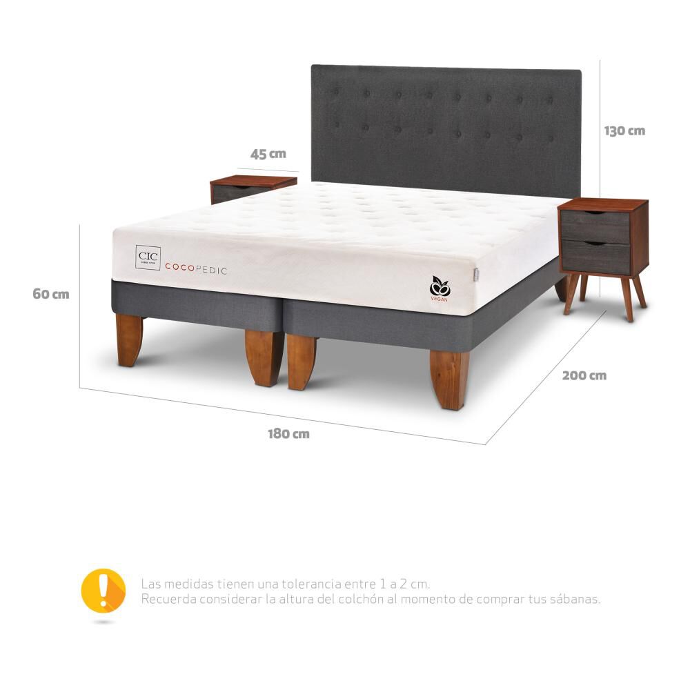 Cama Europea Cic Cocopedic / King / Base Dividida + Set De Maderas image number 4.0
