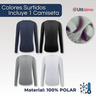 Camiseta Polera Beatle Polar Ni&ntilde;o Primera Capa Manga Larga Surtido