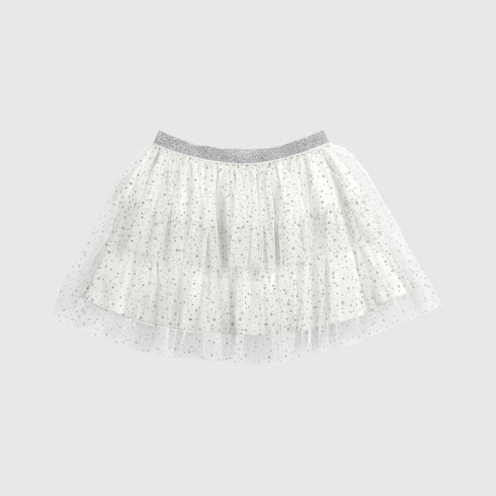 Falda Tutu Blanca Brillos Grises image number 0.0