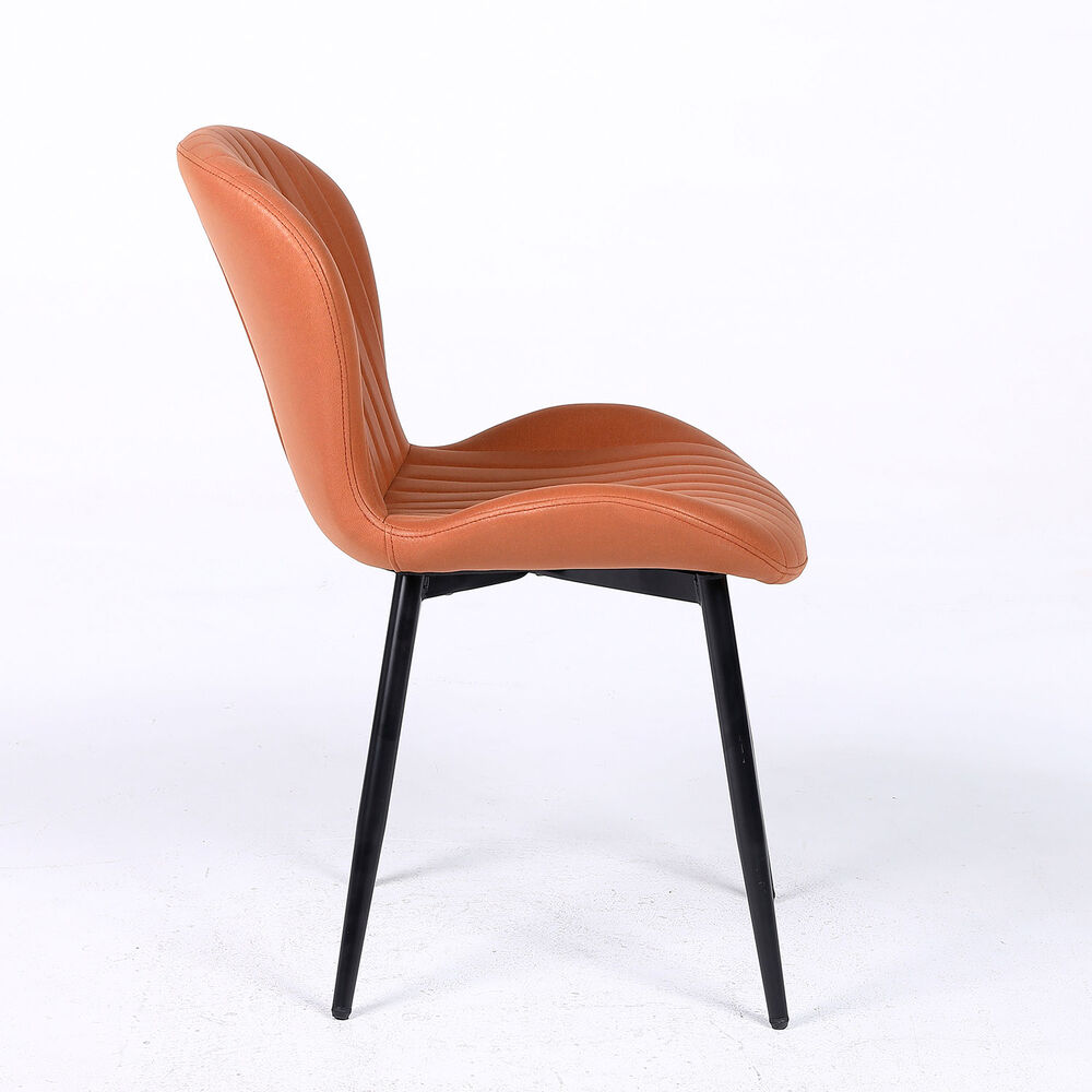 Pack 2 Sillas De Comedor Pu Café Patas Metálicas image number 3.0