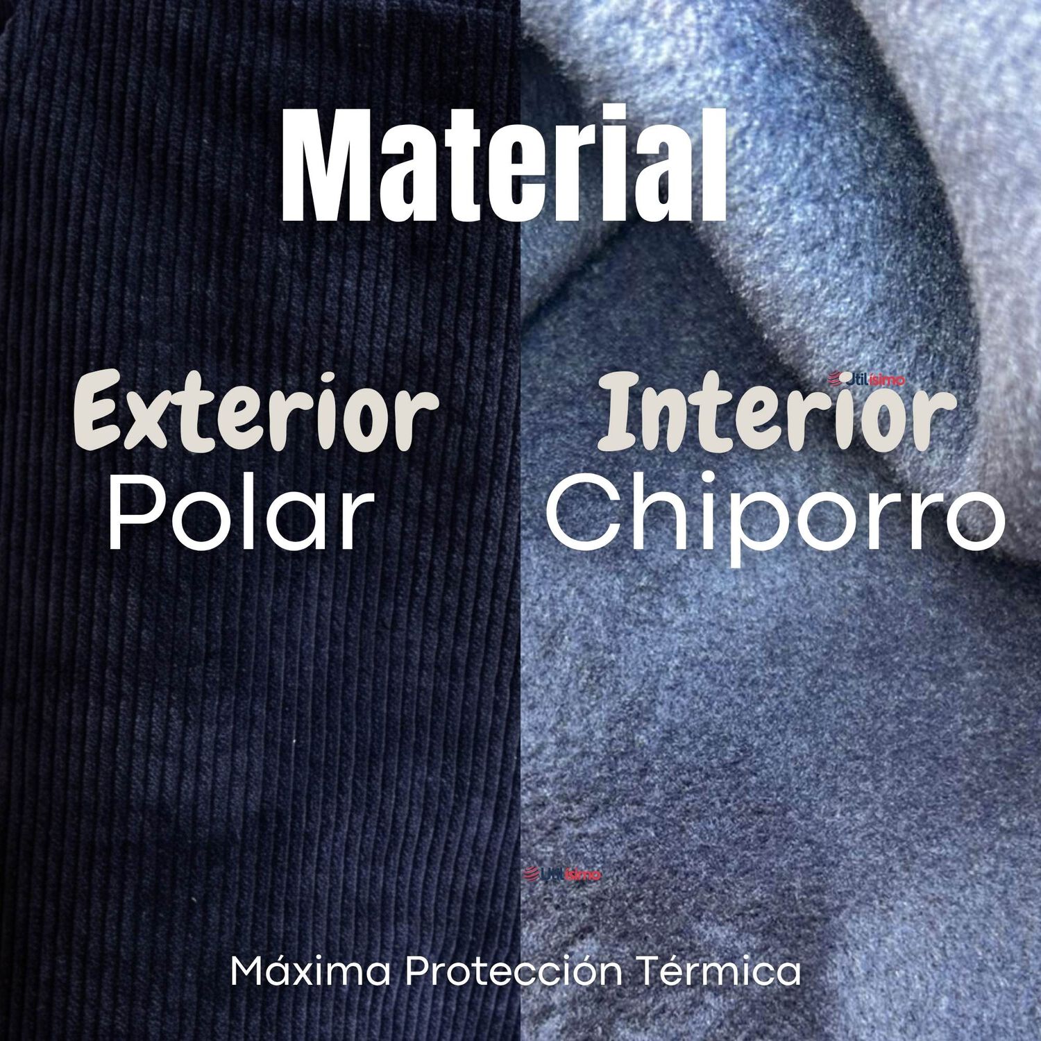Calza Pantal&oacute;n Palazzo Ni&ntilde;a Polar Con Chiporro Elasticada T&eacute;rmica Navy Blue image number 6.0