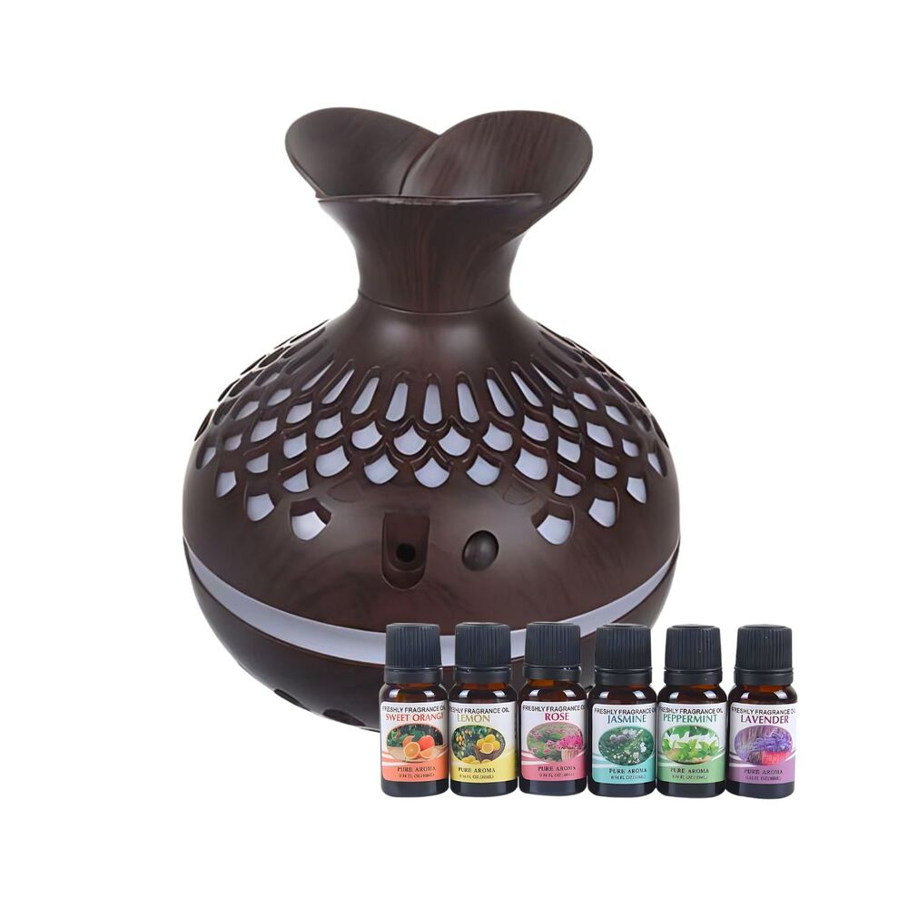 Pack Humidificador Forma De Flor + 6 Esencias Aromaticas image number 0.0