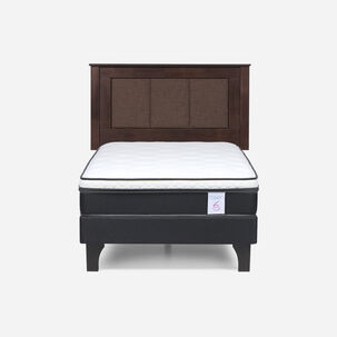 Cama Europea Rosen New Style 6 / 1.5 Plazas / Base Normal + Respaldo