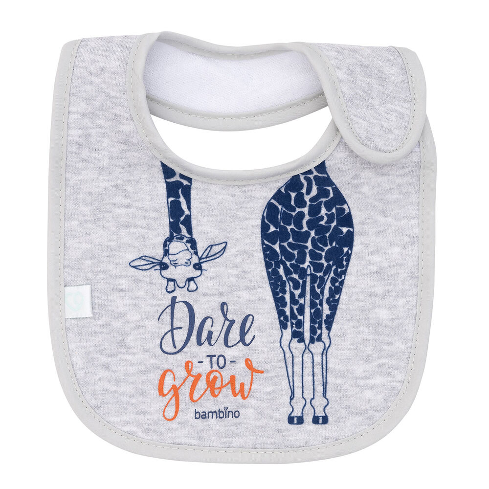 Babero De Algodón Impermeable Gris Jirafa Niño image number 1.0