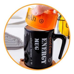 Tazón 3d Energético Con Diseño Batería Pila - Energy Mug