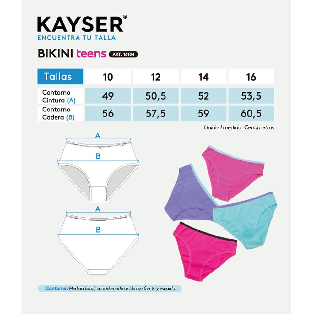 Pack 5x Bikini Algod&oacute;n P516.185-neg1 Kayser image number 3.0